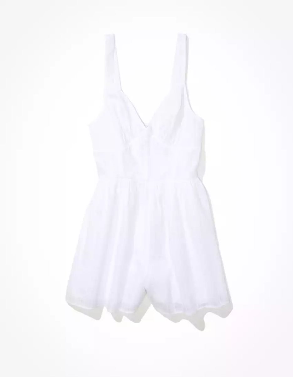 Combinaison American Eagle AE Corset Romper Blanche Femme | MJQ-61717205